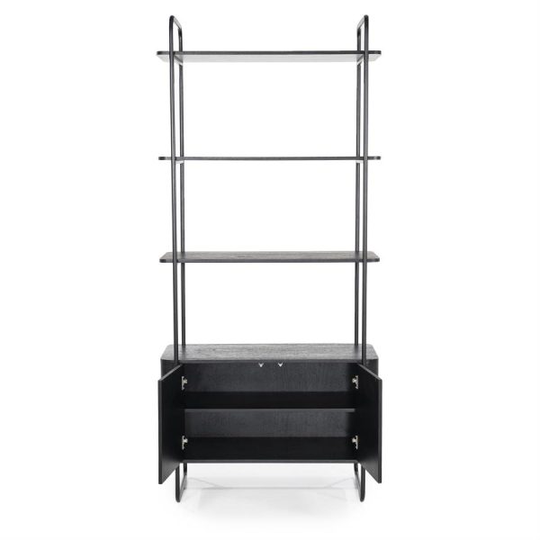 Wandkast James 2drs. - zwart Eleonora - Afbeelding 2