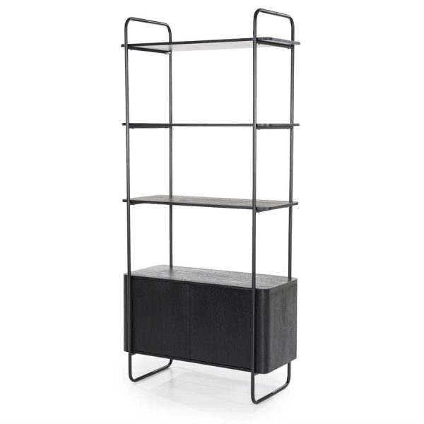Wandkast James 2drs. - zwart Eleonora - Afbeelding 7