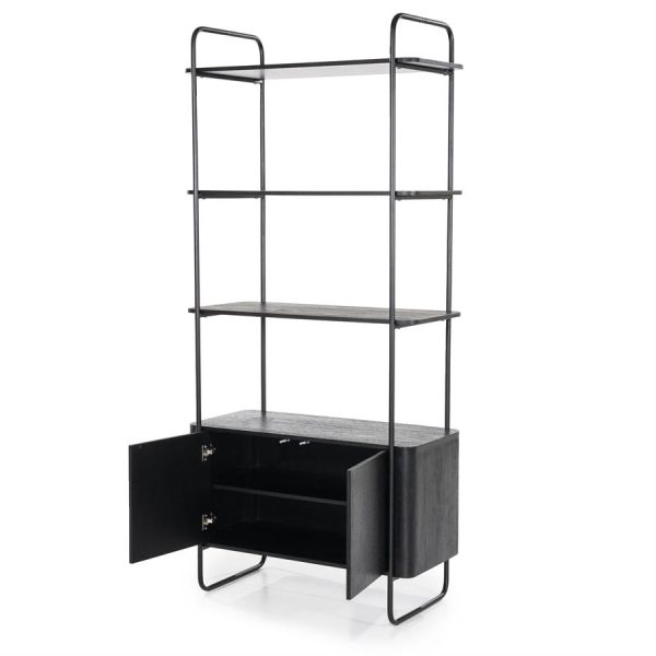 Wandkast James 2drs. - zwart Eleonora - Afbeelding 8