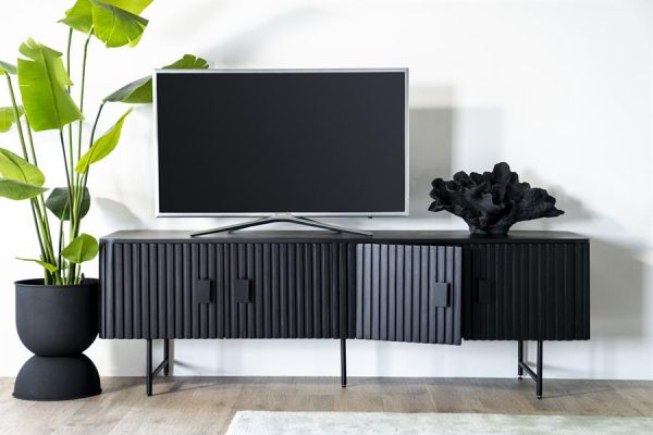 TV meubel Remi 4-drs. - zwart Eleonora - Afbeelding 7