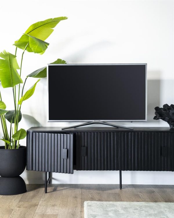 TV meubel Remi 4-drs. - zwart Eleonora - Afbeelding 8
