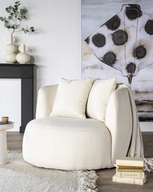 Fauteuil Louis met kussen - zand Spark Eleonora - Afbeelding 2