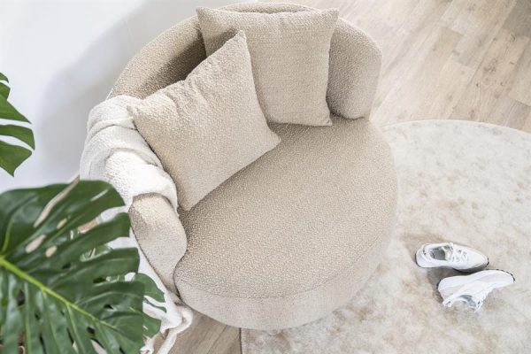 Fauteuil Louis met kussen - zand Spark Eleonora - Afbeelding 4