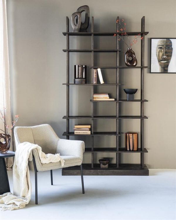Boekenkast Oliver 120x40x220 - zwart Eleonora - Afbeelding 7