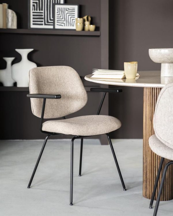 Stoel Lynn met arml - beige fletcher Eleonora - Afbeelding 18