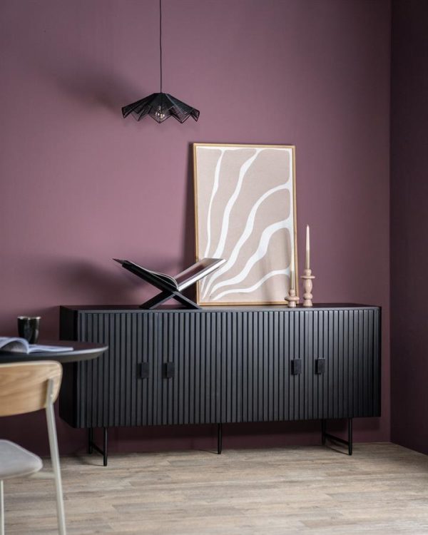 Dressoir Remi 4-drs. - zwart Eleonora - Afbeelding 8