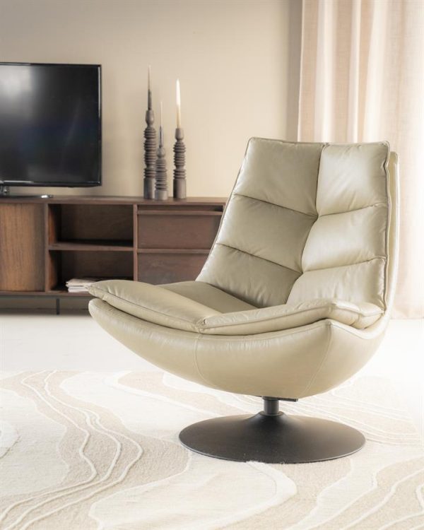 Fauteuil Sven - beige boho leder Eleonora - Afbeelding 20