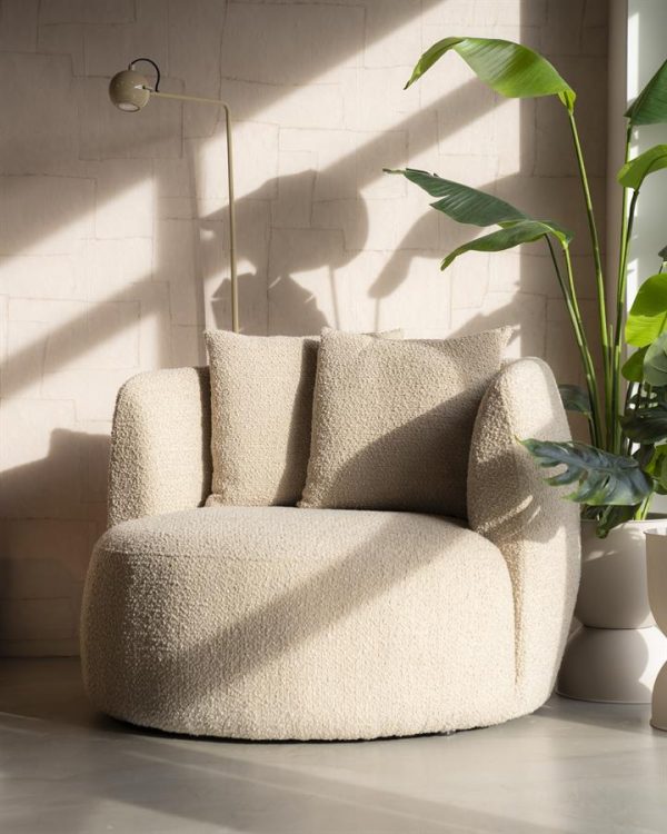Fauteuil Louis met kussen - zand Spark Eleonora - Afbeelding 6