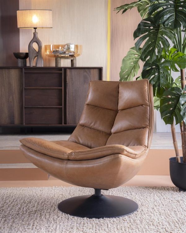 Fauteuil Sven - cognac boho leder Eleonora - Afbeelding 19