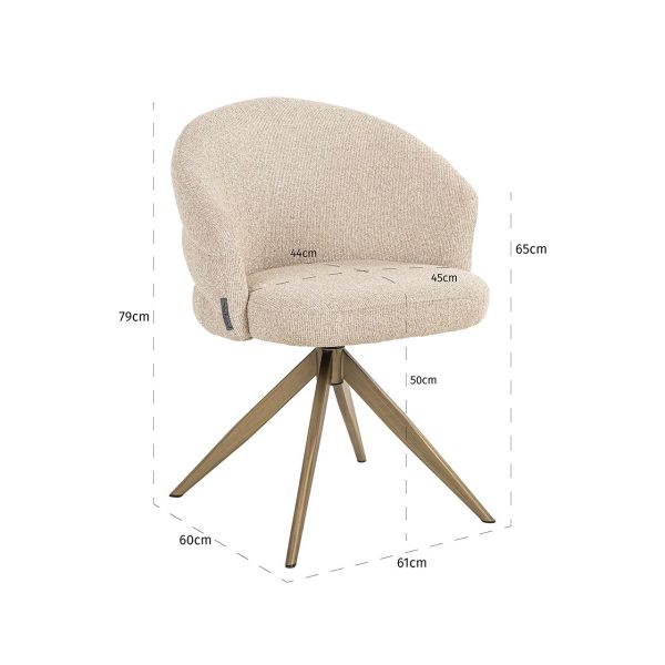 Draaistoel Zendaya biscotti brandvertragend (Biscotti) Richmond Interiors - Afbeelding 5