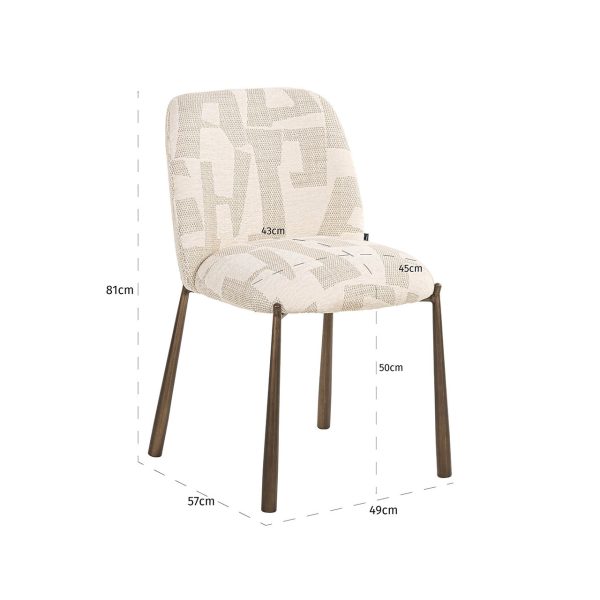 Eetkamerstoelen Lana beige graffic (set van 2) (Beige graffic) Richmond Interiors - Afbeelding 5