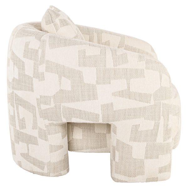 Lounge fauteuil Tuscany beige graffic (Beige graffic) Richmond Interiors - Afbeelding 2