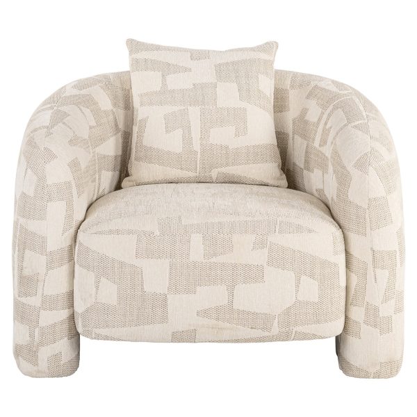 Lounge fauteuil Tuscany beige graffic (Beige graffic) Richmond Interiors - Afbeelding 4