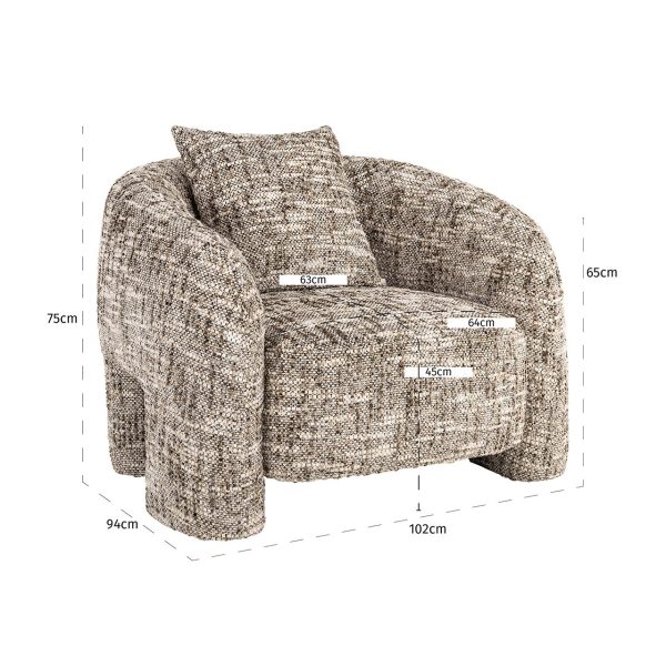 Lounge fauteuil Tuscany brown omara (Brown omara) Richmond Interiors - Afbeelding 5