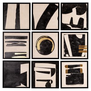 Wall art Gabri set van 9 (Black/white) Richmond Interiors
