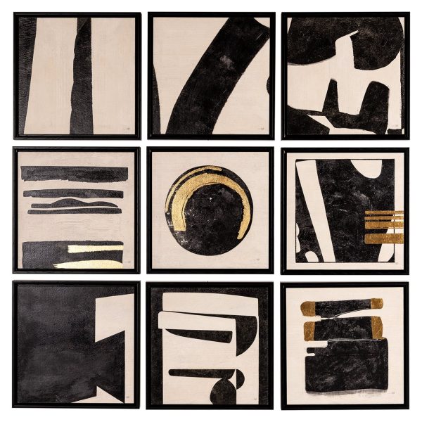 Wall art Gabri set van 9 (Black/white) Richmond Interiors