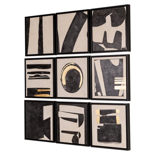 Wall art Gabri set van 9 (Black/white) Richmond Interiors - Afbeelding 3