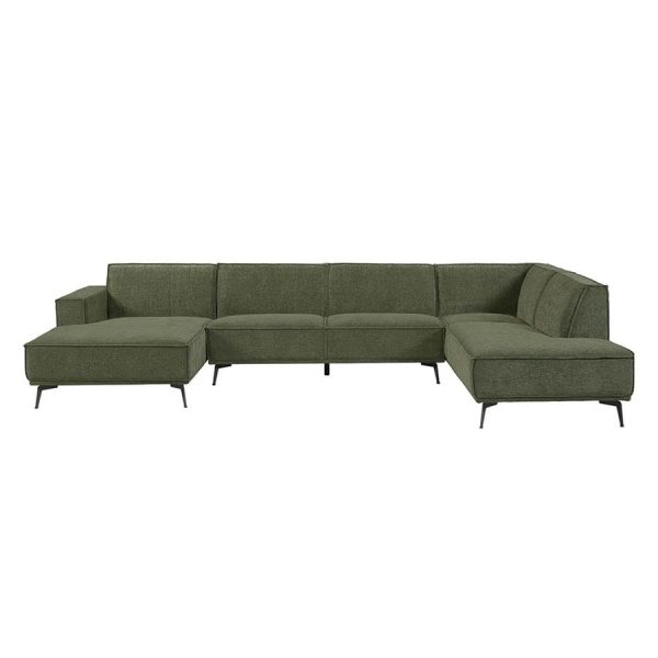Leeds Chaise L - 2 5 - Ottoman R - City 355 Bottle Green Tower Living