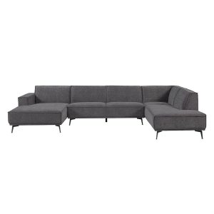 Leeds Chaise L - 2 5 - Ottoman R - City 464 Black Blue Tower Living