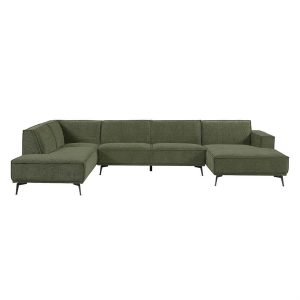 Leeds Chaise R - 2 5 - Ottoman L - City 355 Bottle Green Tower Living