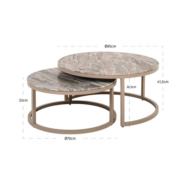 Salontafel Fairfax set van 2 (Stone) Richmond Interiors - Afbeelding 5