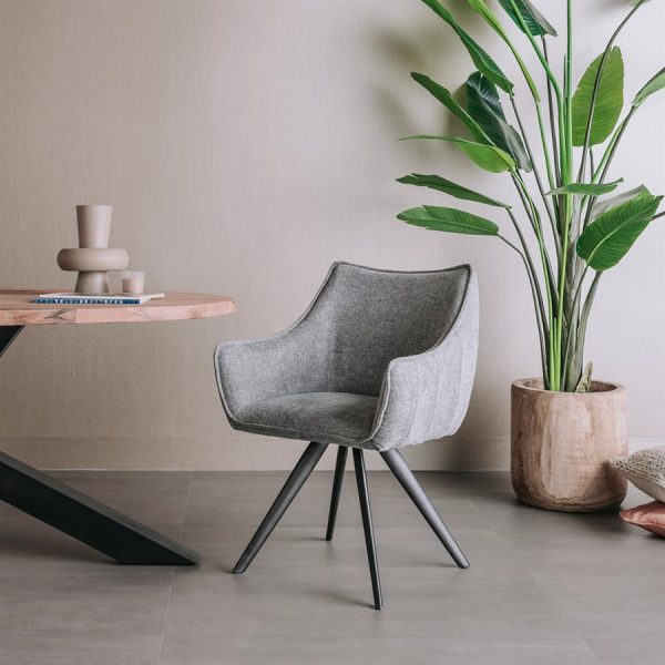 Riviera Armstoel - fabric Brego 09 middle grey (draaibaar) Tower Living - Afbeelding 2