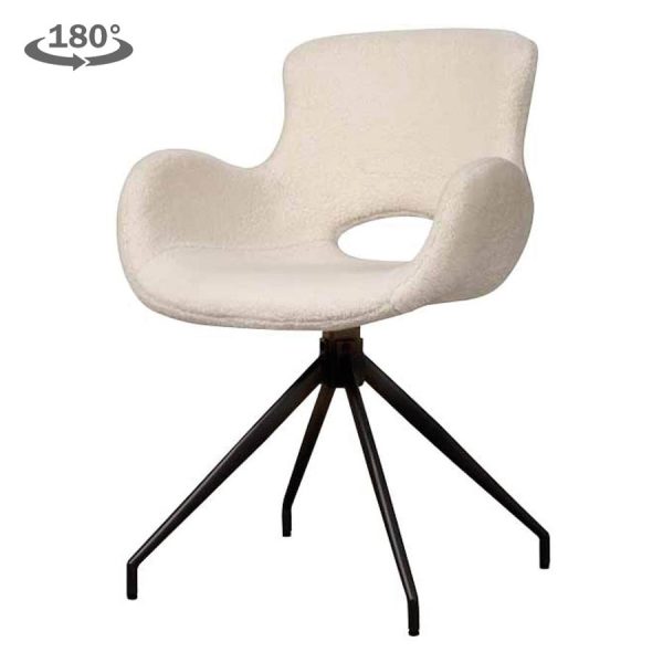 Campo Armstoel - fabric Teddy MJ81 White (draaibaar) Tower Living