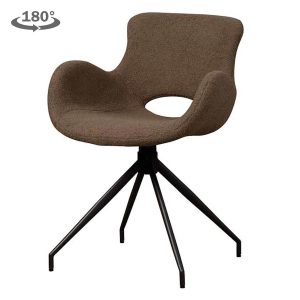 Campo Armstoel - fabric Teddy MJ87 Dark brown (draaibaar) Tower Living