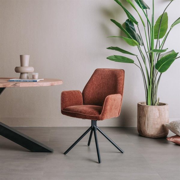 Amaro Armstoel - fabric Nature 500 Pearl copper (draaibaar) Tower Living - Afbeelding 2