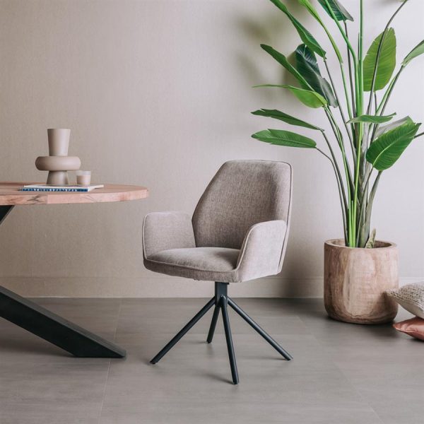 Amaro Armstoel - fabric Nature 120 Beige grey (draaibaar) Tower Living - Afbeelding 2