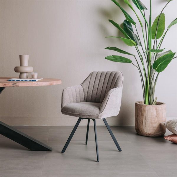 Bruno Armstoel -  fabric Nature 120 Beige grey (draaibaar) Tower Living - Afbeelding 2