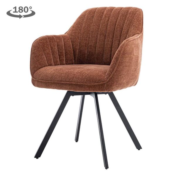 Bruno Armstoel -  fabric Nature 500 Pearl copper (draaibaar) Tower Living