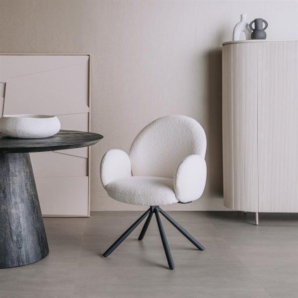 Imola Armstoel - fabric Ascot 1 White (draaibaar) Tower Living - Afbeelding 2