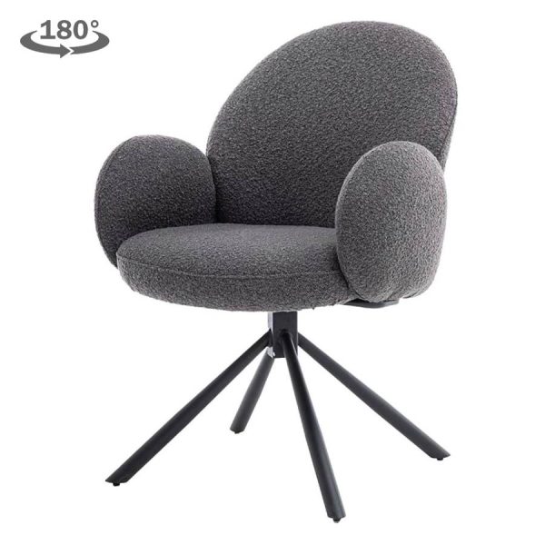 Imola Armstoel - fabric Ascot 5 Anthracite (draaibaar) Tower Living
