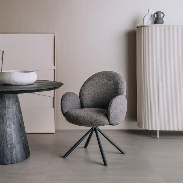 Imola Armstoel - fabric Ascot 5 Anthracite (draaibaar) Tower Living - Afbeelding 2