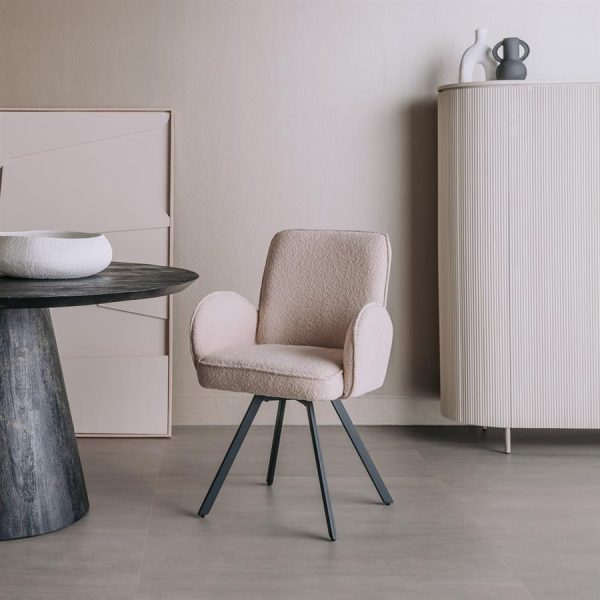 Livo Armstoel - fabric Ascot 12 Beige (draaibaar) Tower Living - Afbeelding 2