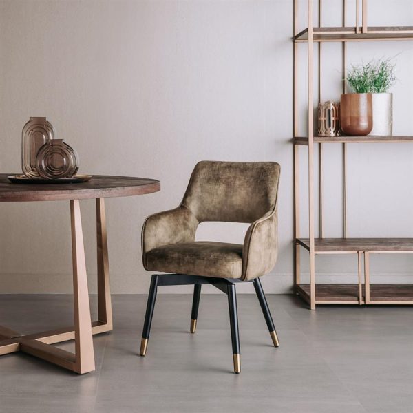 Lenno Armstoel - fabric Adore 16 Forest green (draaibaar) Tower Living - Afbeelding 2