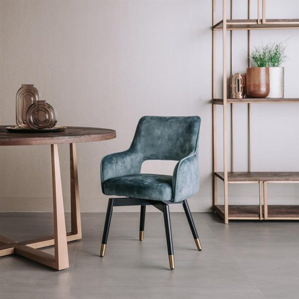 Lenno Armstoel - fabric Adore 31 Grey blue (draaibaar) Tower Living - Afbeelding 2