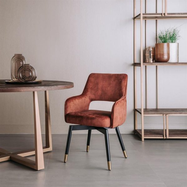 Lenno Armstoel - fabric Adore 24 Copper (draaibaar) Tower Living - Afbeelding 2