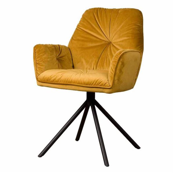 Palma Armstoel - fabric Bluvel 68 yellow Tower Living - Afbeelding 4