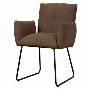 Dante Armstoel - fabric Teddy MJ87 Dark brown Tower Living