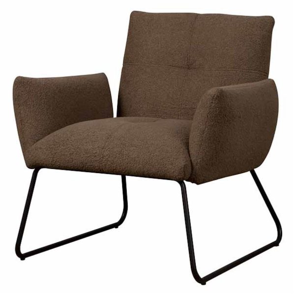 Dante Fauteuil - fabric Teddy MJ87 Dark brown Tower Living - Afbeelding 2