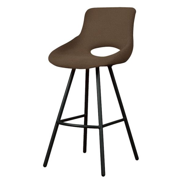 Campo Barstoel - fabric Teddy MJ87 Dark brown Tower Living - Afbeelding 2