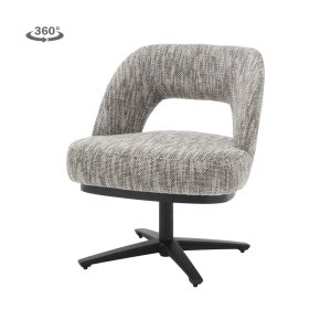 Caldes Lounge Stoel - fabric TED 8 white-grey (draaibaar) Tower Living