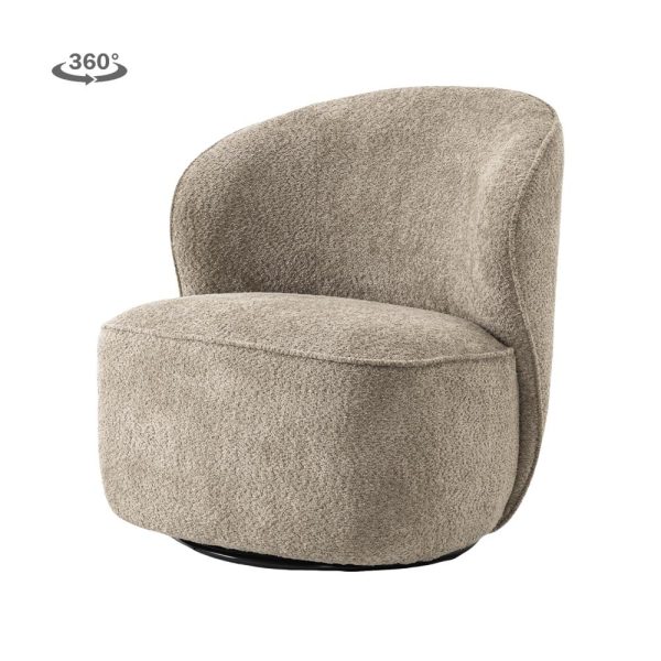Belvi Fauteuil - fabric AJ3019-11 Beige (draaibaar) Tower Living