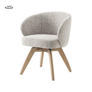 Brescia Armstoel - fabric Puente 06 beige white (draaibaar) Tower Living