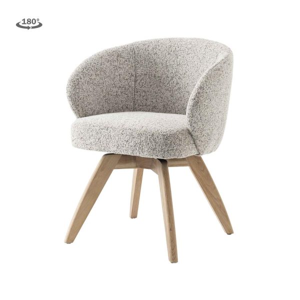 Brescia Armstoel - fabric Puente 06 beige white (draaibaar) Tower Living