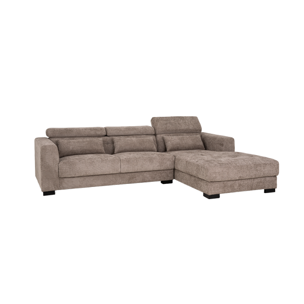 Brighton 3-AL + Chaise R - fabric XS85 17 Taupe Tower Living