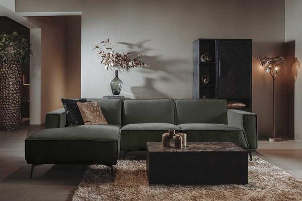 Leeds 2 5-AR + Chaise L - City 355 Bottle Green Tower Living - Afbeelding 2