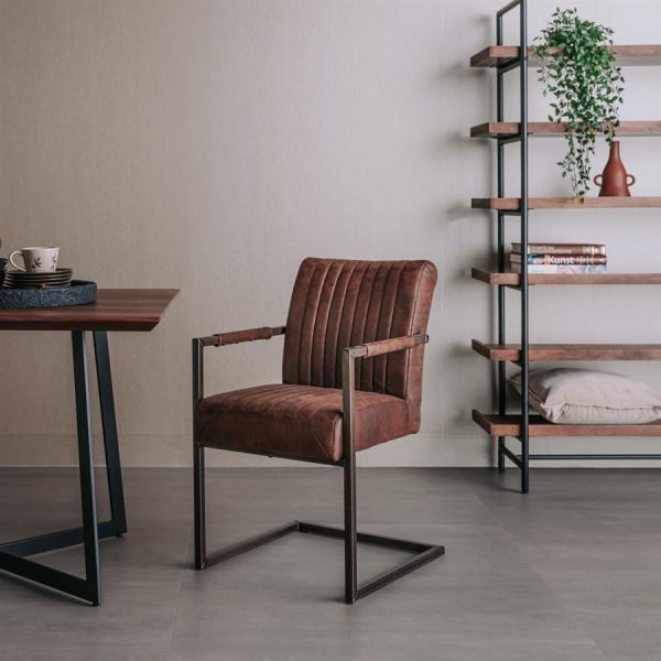 Ferro Armstoel - fabric Savannah dark brown Tower Living - Afbeelding 2